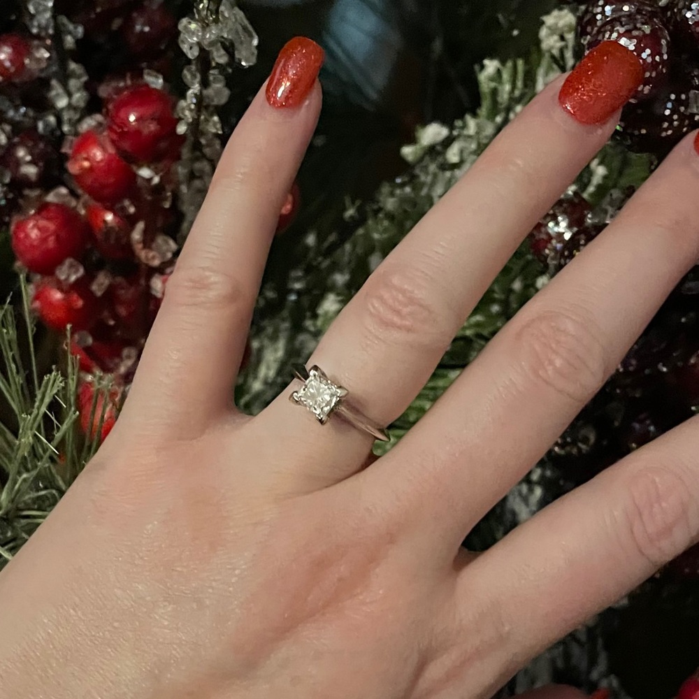 Princess Cut Solitaire Diamond Ring *Clarity Enha… - image 1